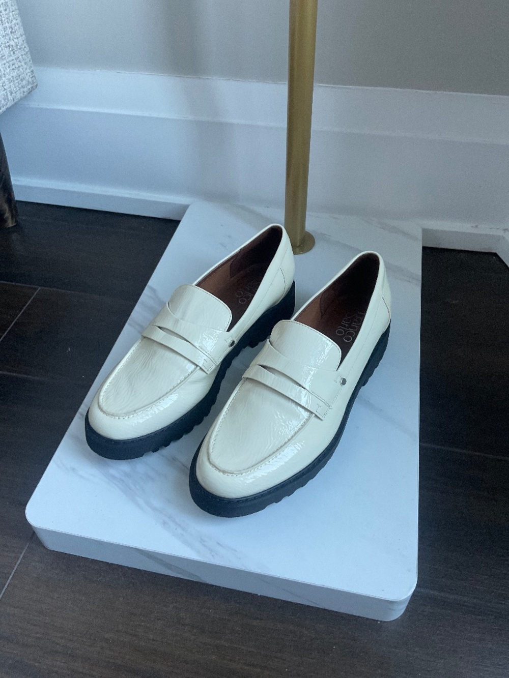 Franco Sarto Ivory Patent Cassandra Loafers